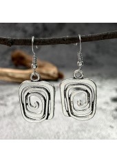 Geometric Silver  Alloy Earrings
